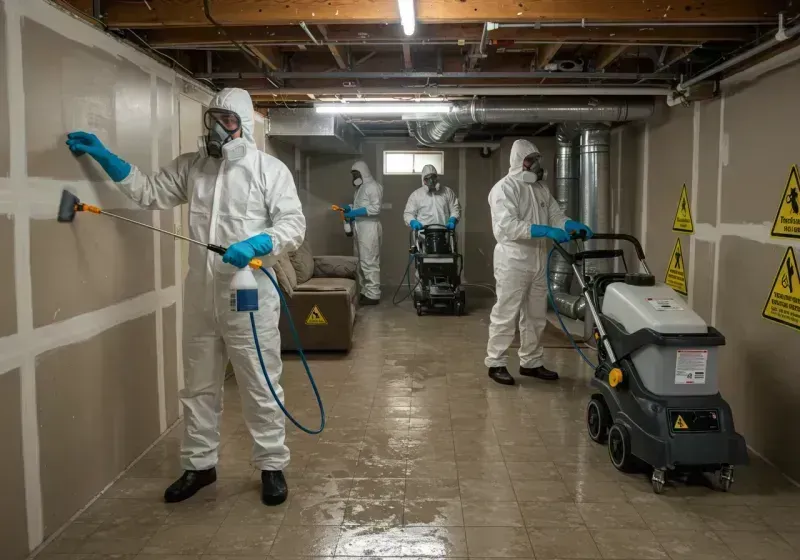 Basement Moisture Removal and Structural Drying process in Heavener, OK